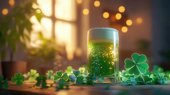 Green Beer and Shamrocks for St Patrick s Day