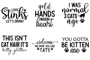 Colourful Funny Cats Trendy Retro Style Illustration, Invitation Bundle Vector Illustration for Packaging, Decal, Announcement