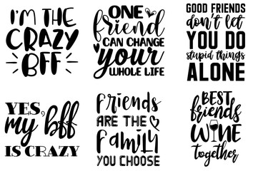 Obraz premium Classic Friendship Typographic Emblems, Calligraphy Set Vector Illustration for Label, Printable, Printing Press