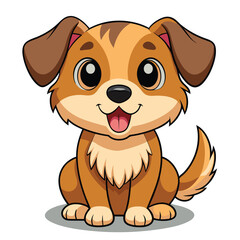 Fototapeta premium A cartoon dog with white background 