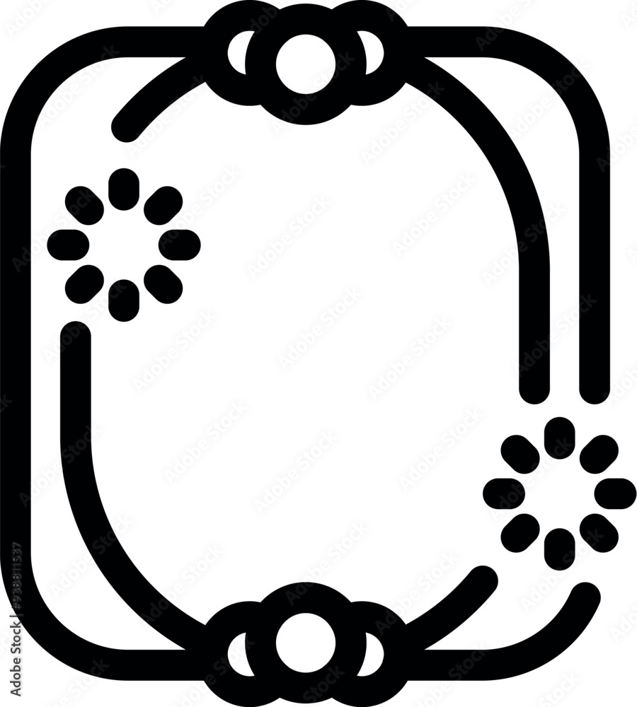 Poster simple icon representing blockchain sending data with nodes transferring information