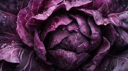Obraz premium Detailed Texture of Red Cabbage