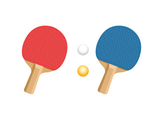 Ping pong icon in flat style. Racket and ball vector illustration on isolated background. Table tennis sign business concept.