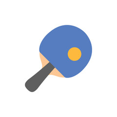 Ping pong icon in flat style. Racket and ball vector illustration on isolated background. Table tennis sign business concept.