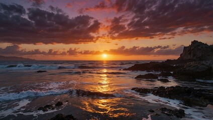 Fototapeta premium beautiful photo of beach scenery in the afternoon made by AI generative