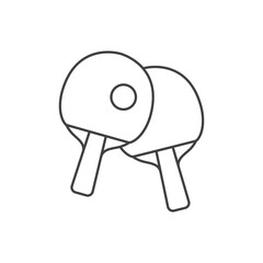 Ping pong icon in flat style. Racket and ball vector illustration on isolated background. Table tennis sign business concept.