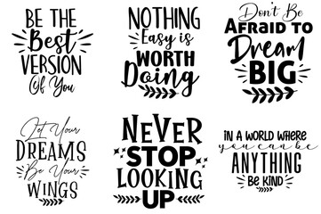 Obraz premium Vibrant Motivational Calligraphic Lettering, Quotes Set Vector Illustration for Advertising, Social Media Post, Packaging