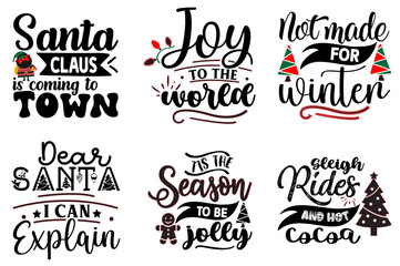 Classic Christmas Calligraphy, Hand Lettering Pack Vector Illustration for Motion Graphics, Advertising, Decal