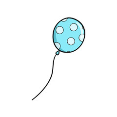 Blue-Pink Balloon Cartoon, Doodle Balloon Cartoon, Simple Plain Colors