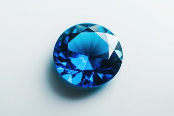 Fototapeta premium Blue gemstone with brilliant cut facets