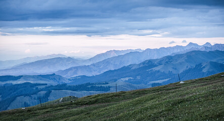 Fototapeta premium Karajun Grassland in Xinjiang, China in the Evening