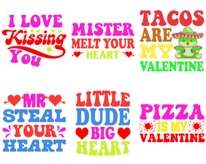 Minimalist Valentine Labels And Badges, Phrases Set Vector Illustration for Social Media Post, Packaging, Printable