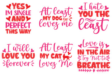 Colourful Valentine Invitation, Hand Lettering Bundle Vector Illustration for Social Media Post, Stationery, Mug Design