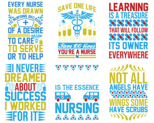 Cute Nurses Quotes, Labels And Badges Set Vector Illustration for Bookmark, Holiday Cards, Gift Card