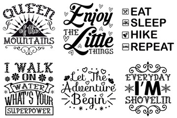 Minimal Motivational Inspirational Invitation, Hand Lettering Set Vector Illustration for Printable, Packaging, Decal