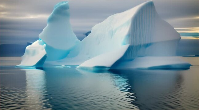 Iceberg flottant sur l'eau.