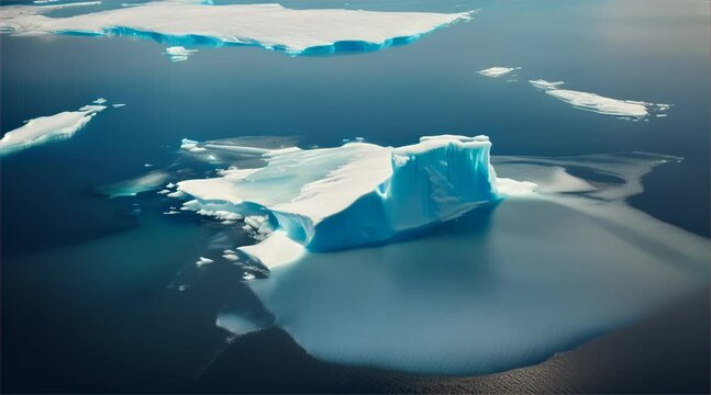 Iceberg flottant sur l'eau.