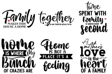 Vibrant Family Hand Lettering, Invitation Set Vector Illustration for Advertisement, Presentation, Decal