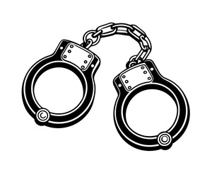 Handcuffs black silhouette vector illustration