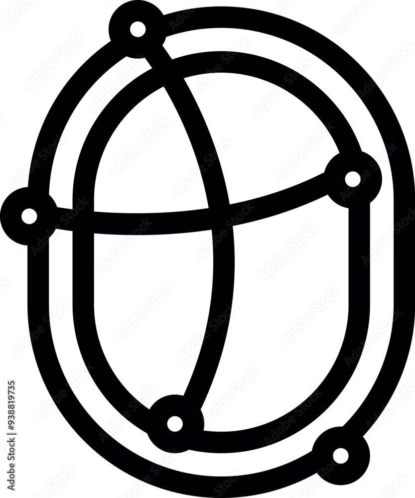Poster global network connecting points with lines forming abstract shape