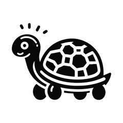 Fototapeta premium Turtle black silhouette vector with white background.