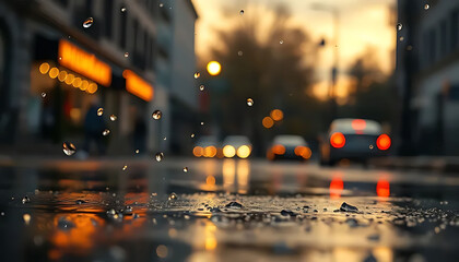 Sunset Street Reflection