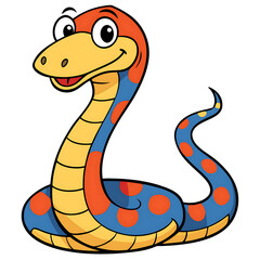 Fototapeta premium Detailed Boa Snake Hancock Vector Illustration on White Background