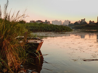 A View for the river Nile from Qursaya island in Cairo, Egypt 