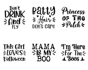 Fototapeta premium Minimalist Halloween Phrases, Trendy Retro Style Illustration Collection Vector Illustration for Announcement, Packaging, Book Cover
