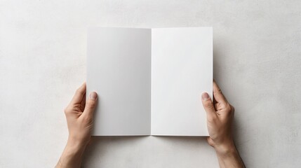 Obraz premium Hands Holding Open Blank Book
