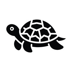 Turtle black silhouette vector with white background.