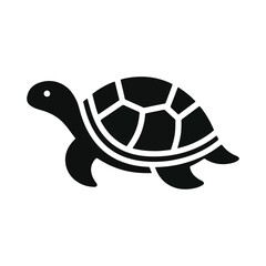 Turtle black silhouette vector with white background.