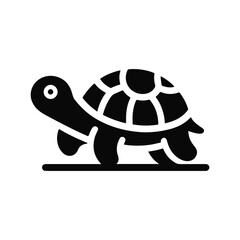 Turtle black silhouette vector with white background.