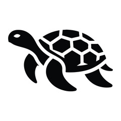 Obraz premium Turtle black silhouette vector with white background.