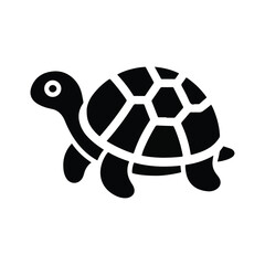 Turtle black silhouette vector with white background.