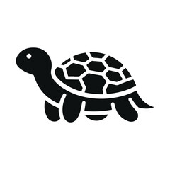 Turtle black silhouette vector with white background.