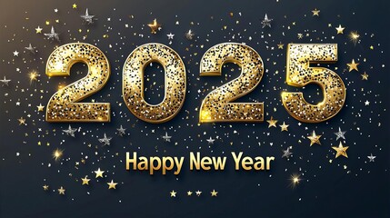 Happy New Year 2025  A striking New Year 2025 design featuring bold