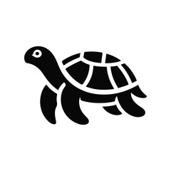 Turtle black silhouette vector with white background.