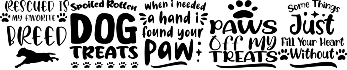 Modern Dog Typographic Emblems, Invitation Pack Vector Illustration for Logo, Gift Card, Advertisement