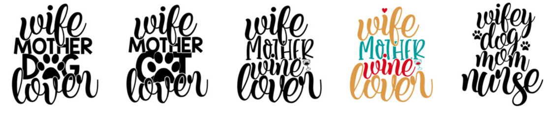 Decorative Dog Hand Lettering, Typography Collection Vector Illustration for Advertising, Poster, Stationery