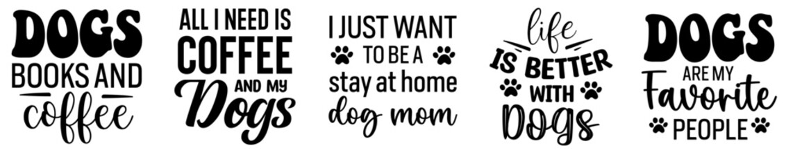 Decorative Dog Inscriptions, Hand Lettering Pack Vector Illustration for Presentation, Decal, Logo