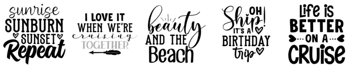 Creative Cruise Labels And Badges, Invitation Collection Vector Illustration for Sticker, Motion Graphics, Book Cover