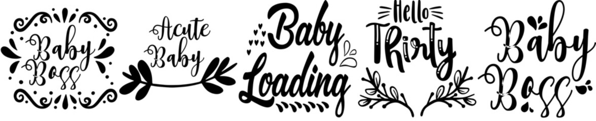 Vibrant Birthday Typography, Calligraphy Set Vector Illustration for Printing Press, Advertising, Poster