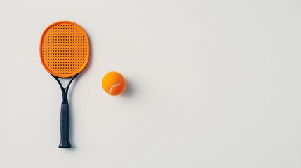 Tennis Racket and Ball Flat Lay