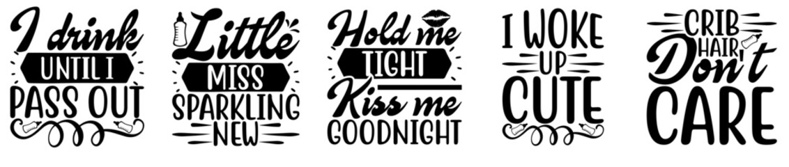 Creative Baby Hand Lettering, Calligraphy Pack Vector Illustration for Advertising, Icon, Bookmark