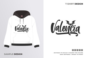 valencia lettering art sweater design