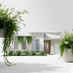 Modern house isolated on transparent background
