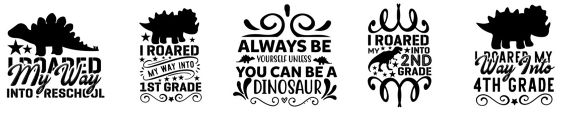 Vibrant Dinosaur Phrases, Calligraphy Collection Vector Illustration for Presentation, Announcement, Banner © David