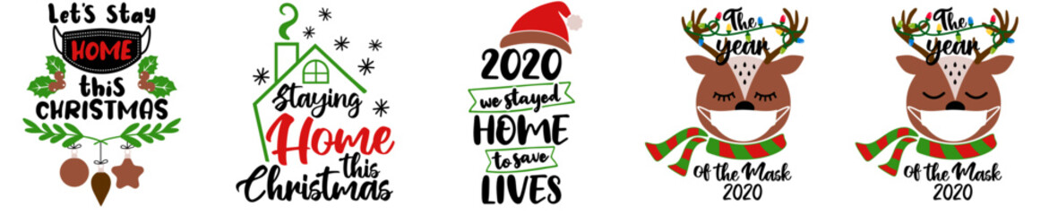 Vibrant Christmas Typography, Invitation Collection Vector Illustration for T-Shirt Design, Postcard, Advertising