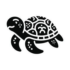 Turtle black silhouette vector with white background.